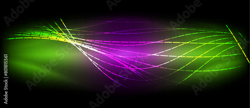 A vibrant water wave featuring shades of purple, violet, and magenta on a black background. The visual effect lighting creates an electric blue pattern reminiscent of a terrestrial plant