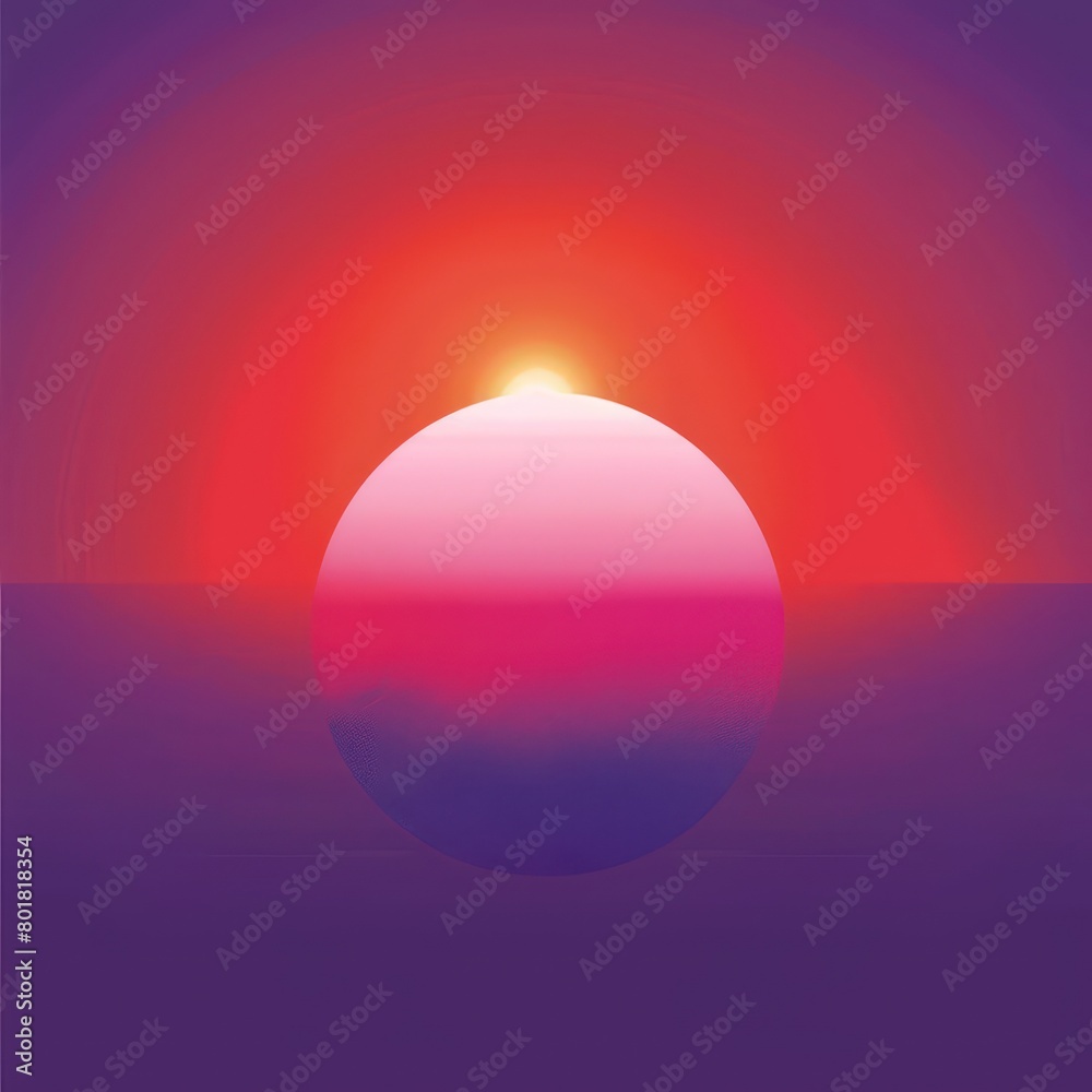 gradient purple to red a sun illustration