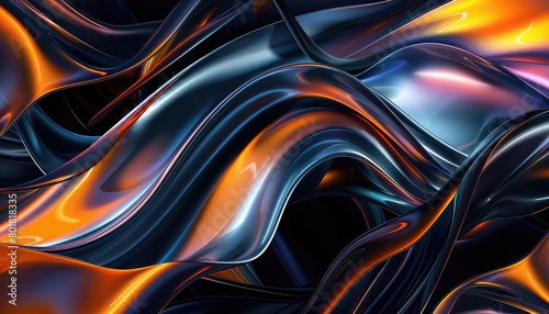 a cool abstract wallpaper with a colorful abstract pattern, in the style of dark black and amber, smooth and curved lines