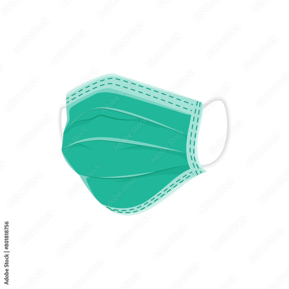 Medical or surgical face mask cartoon vector illustration. Respiratory face mask icon on white background Medical or surgical face mask cartoon vector illustration. Respiratory face mask icon on white background