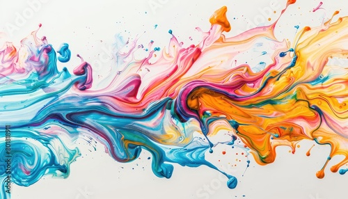 liquid paint with white background