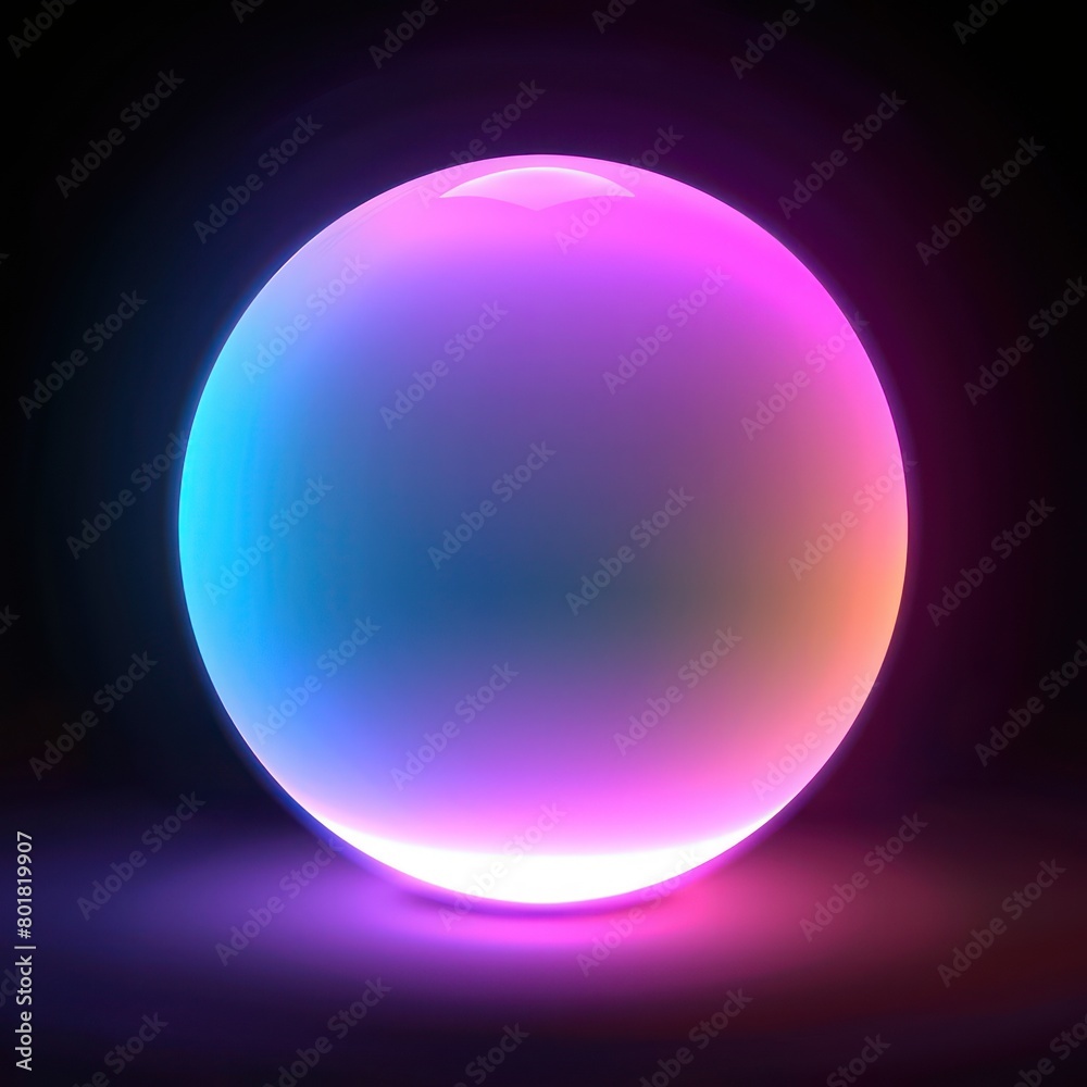 multi color diffused gradient sphere glowing, on black background