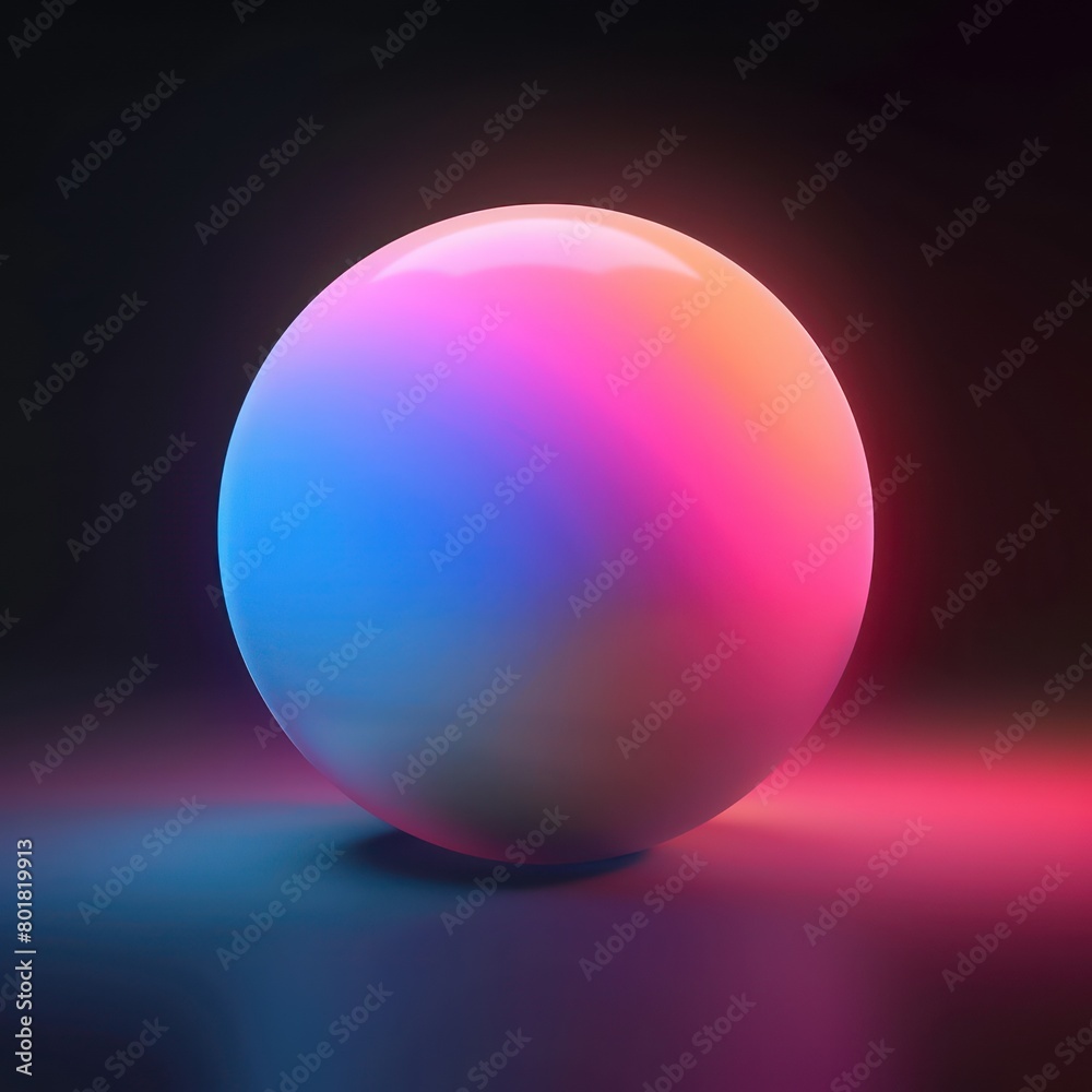 multi color diffused gradient sphere glowing, on black background