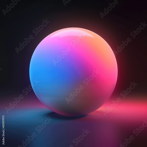 multi color diffused gradient sphere glowing  on black background