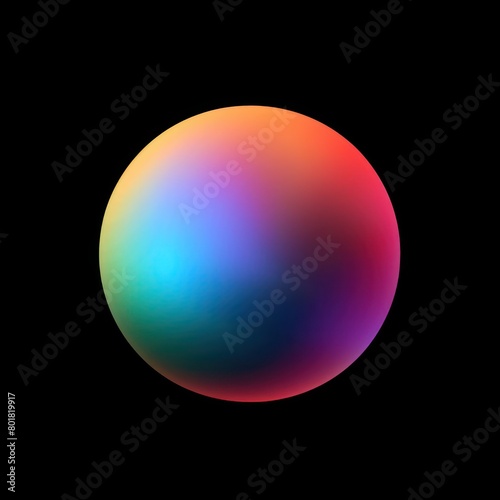 multi color diffused gradient sphere glowing  on black background