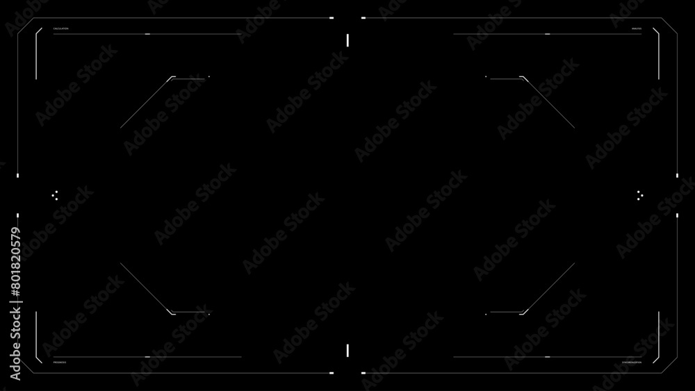 Futuristic glitchy HUD aim. Cyberpunk hologram style distorted HUD screen. User interface screen for game, movie, sci-fi, drone footage, VR etc. Overlay template. Cyber, tech concept.