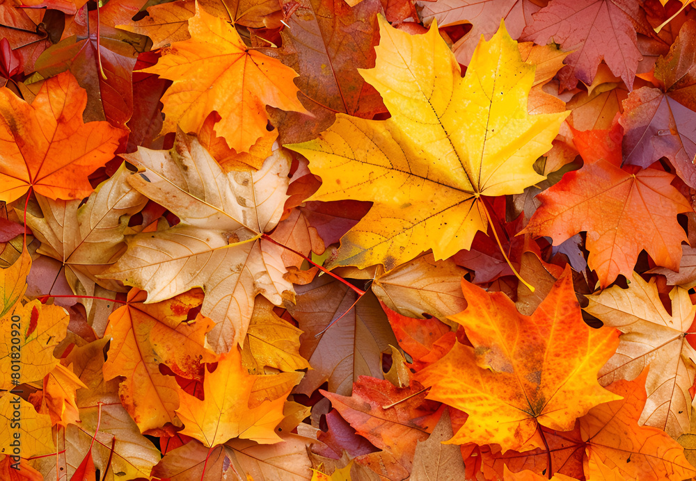 Autumn background, maple leaf texture