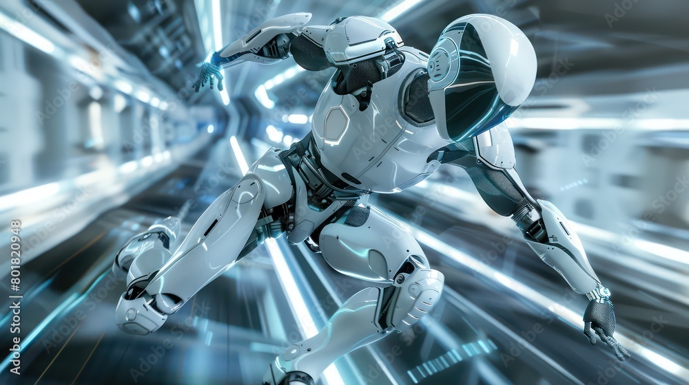 Fototapeta premium humanoid figure in dynamic motion