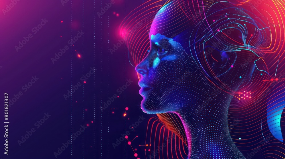 abstract neural network visuals design of futuristic marketing event