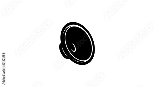 Audio speaker, black isolated silhouette