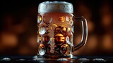 glass of beer at black background