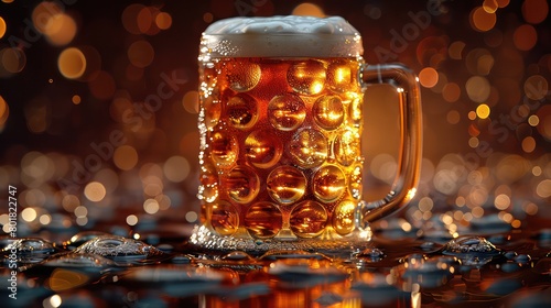 glass of beer at black background