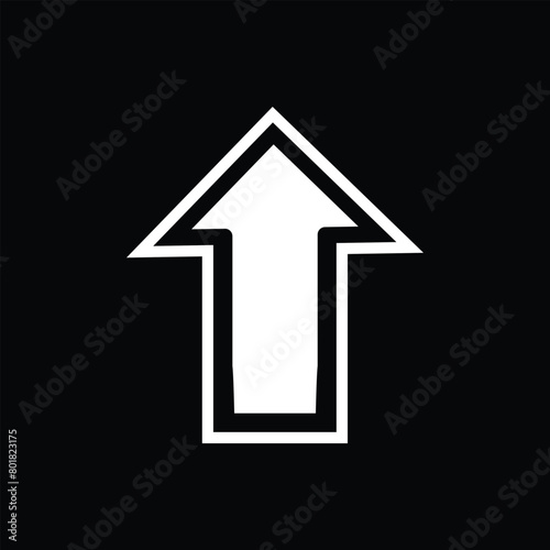 white arrow up ward direction. White arrow icon. 