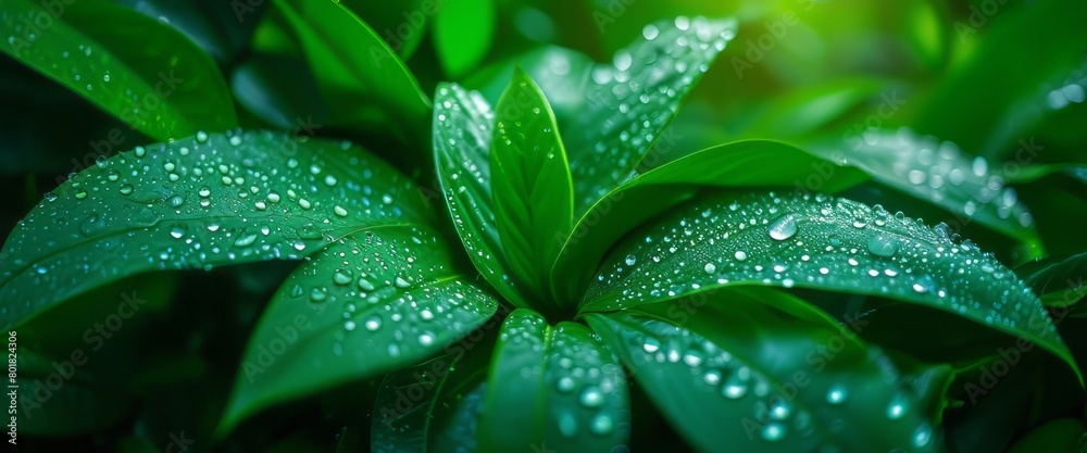 Background made of fresh green leaves with water drops. Green dynamic backdrop. Background made of fresh green leaves with water drops. Green dynamic backdrop.