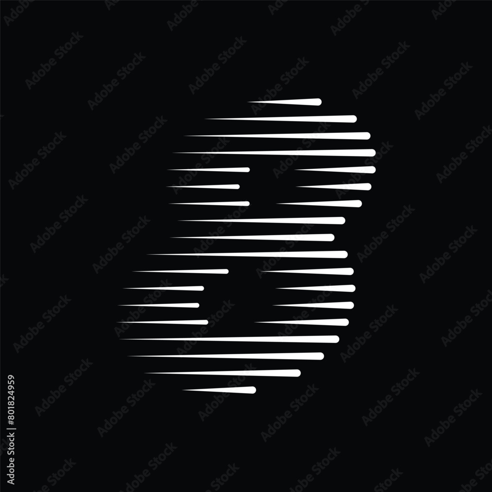 Number 8 with Abstract Line Pattern Number 8 with Abstract Line Pattern