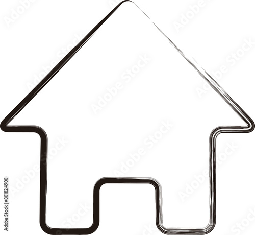 筆書きビジネスアイコン　ホーム