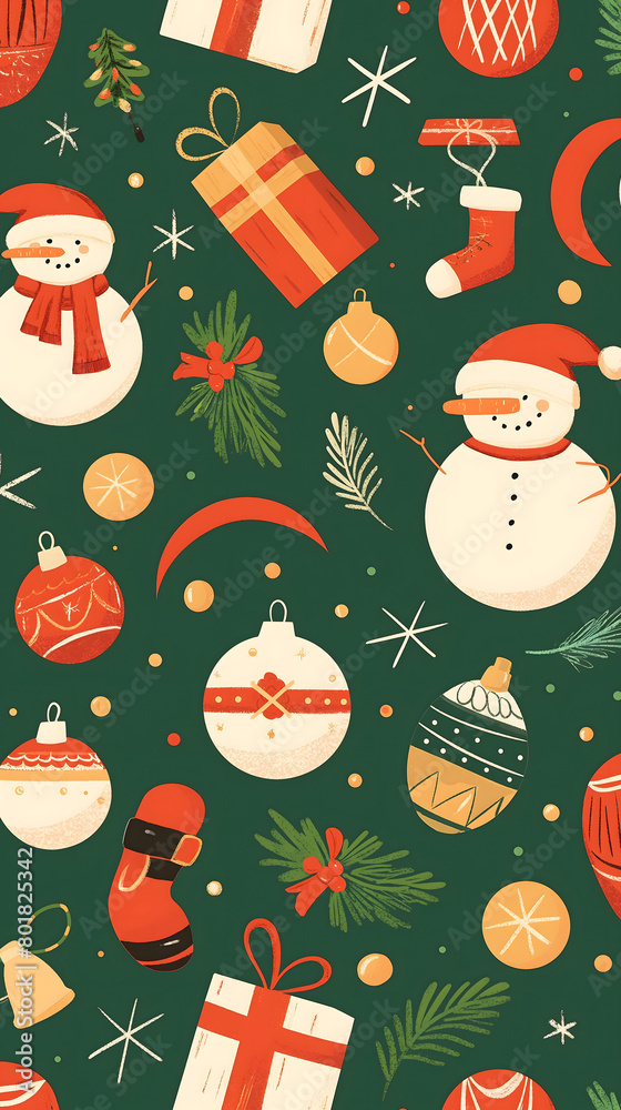 Fototapeta premium christmas seamless pattern