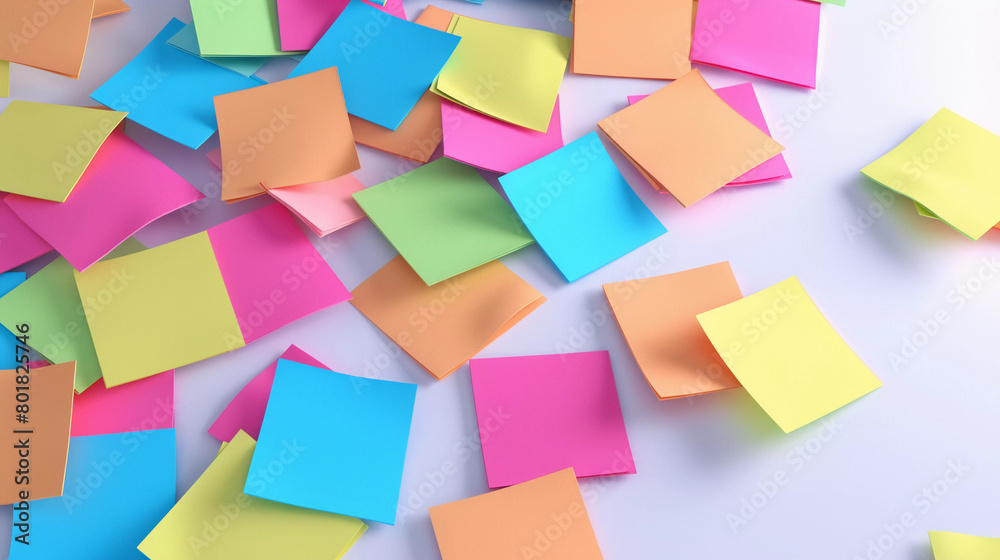 Shaded sticky post-it note paper with shadow . Many assorted different colours isolated on white background cutout. Shaded sticky post-it note paper with shadow . Many assorted different colours isolated on white background cutout.