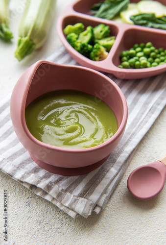 Healthy baby food in bowl © Olena Rudo