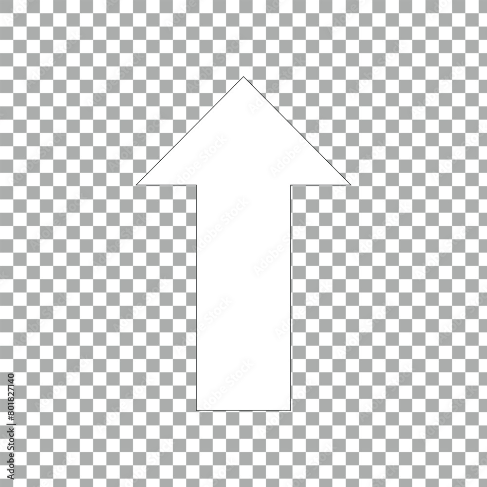 Fototapeta premium white arrow. White horizontal long arrow. Straight white arrow cursor, horizontal element, thick pointer vector icon isolated on a transparent background. EPS 10.