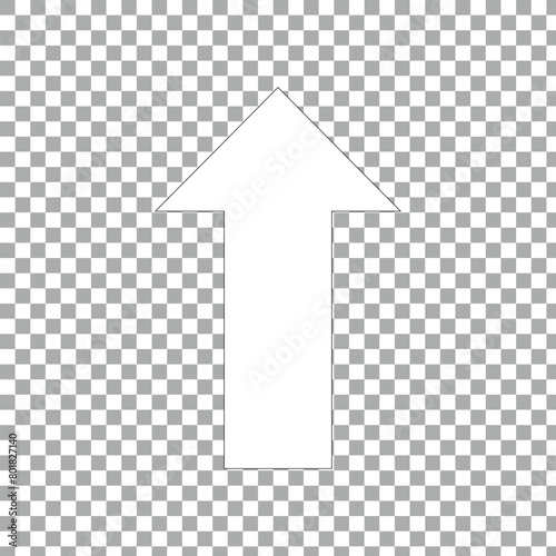 white arrow. White horizontal long arrow. Straight white arrow cursor, horizontal element, thick pointer vector icon isolated on a transparent background.  EPS 10.