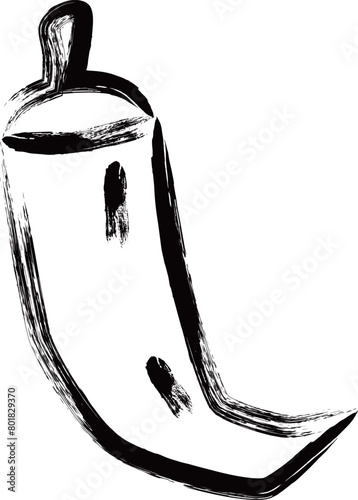 野菜の筆書き単品アイコン　唐辛子