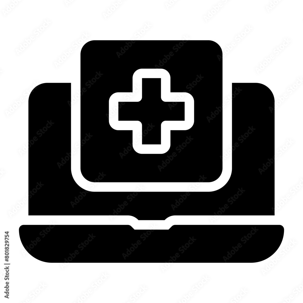 Obraz premium medical app glyph icon