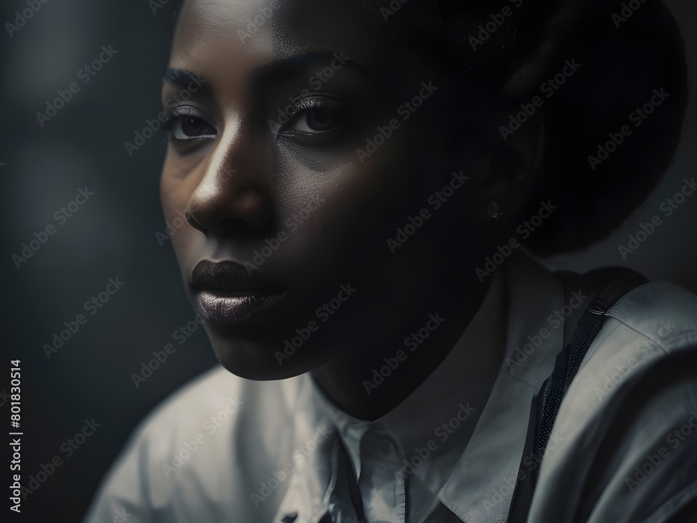 Obraz premium a tired woman with a white shirt and a collared shirt