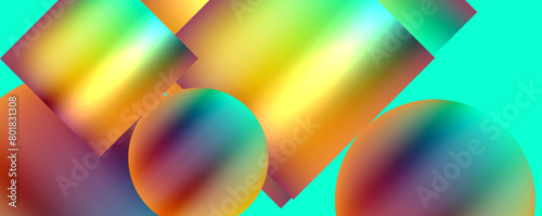 Vibrant geometric shapes in magenta, electric blue, and other tints and shades create a mesmerizing pattern on a blue background. A unique art installation perfect for a colorful event