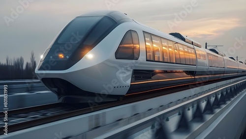 Futuristic maglev train design showcases cuttingedge transportation innovation with magnetic levitation technology. Concept Technology, Transportation, Innovation, Maglev Train, Future Design