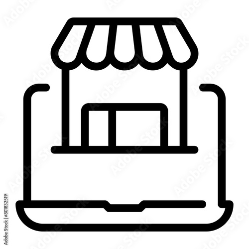 online shop line icon