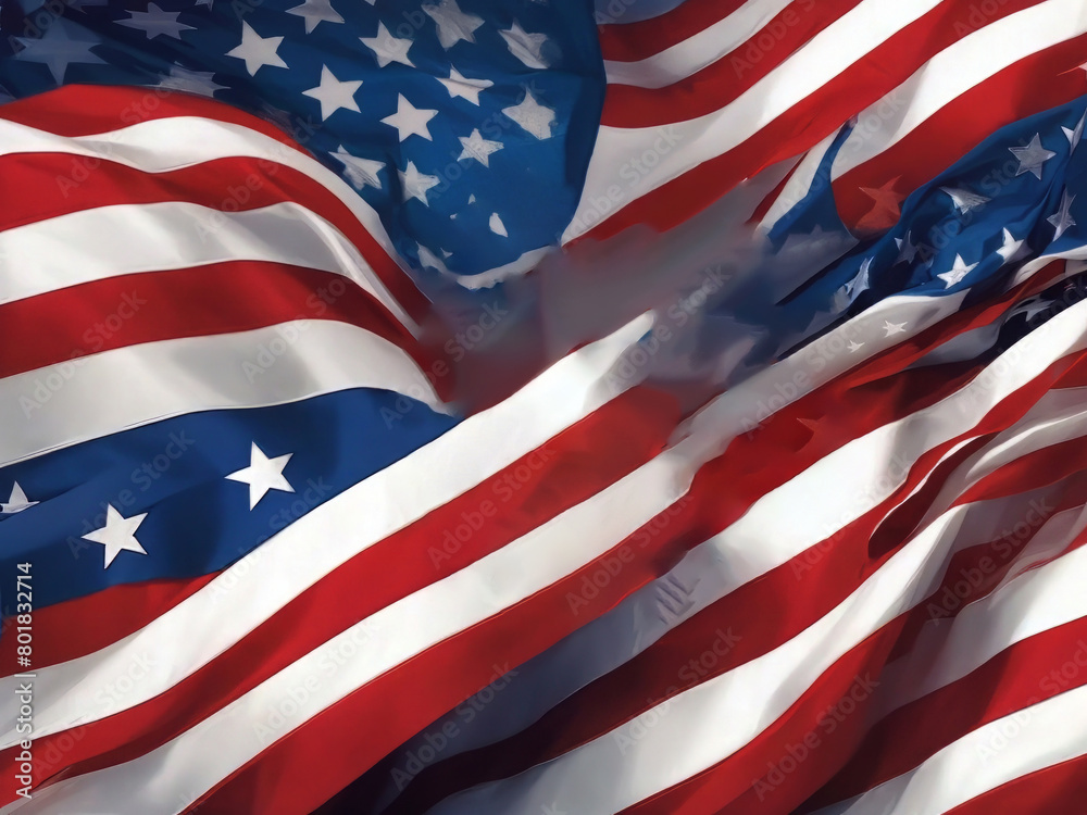 American national flag, logo banner of USA patriotism, stars and stripes with text USA, democracy, and freedom design. American national flag, logo banner of USA patriotism, stars and stripes with text USA, democracy, and freedom design.