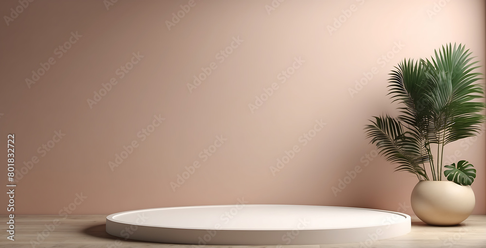 Empty beautiful 3D round podium with copy space Perfect platform for showing your products Empty beautiful 3D round podium with copy space Perfect platform for showing your products