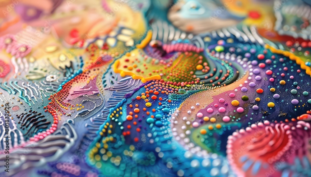 Close up of a colorful painting