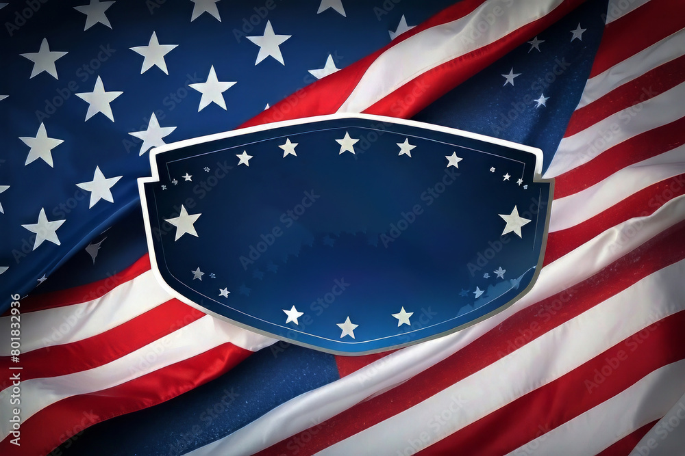 American national flag, logo banner of USA patriotism, stars and stripes with text USA, democracy, and freedom design. American national flag, logo banner of USA patriotism, stars and stripes with text USA, democracy, and freedom design.