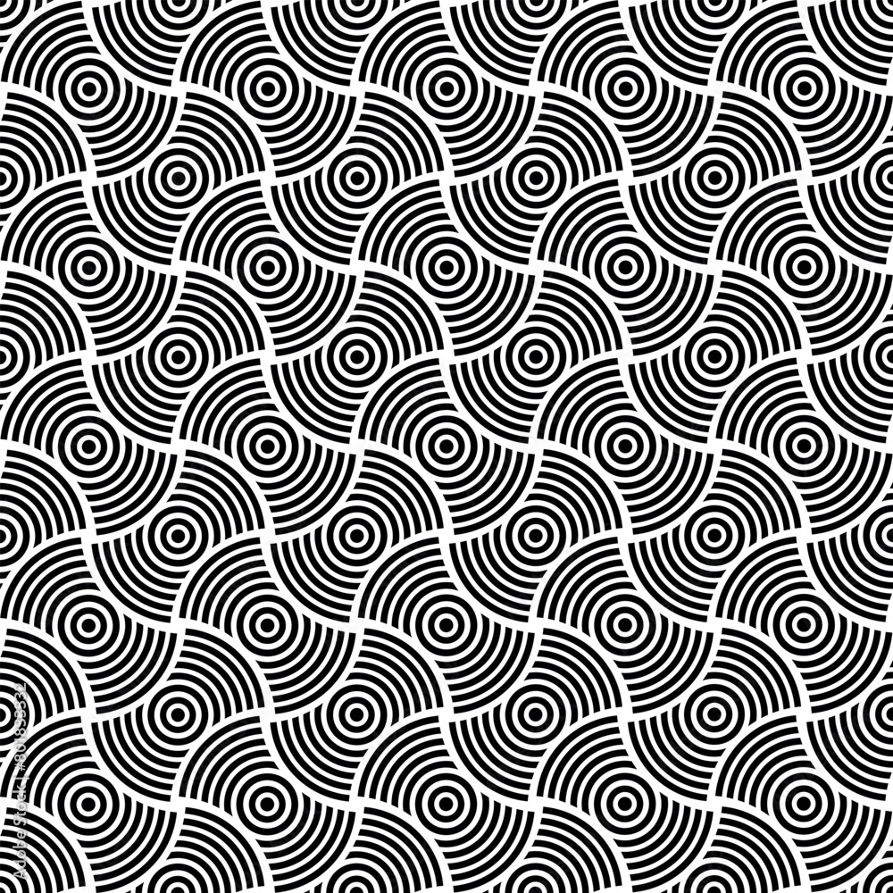 Obraz premium Abstract geometric pattern. A seamless vector background. White and black ornament. Graphic modern pattern. Simple lattice graphic design.