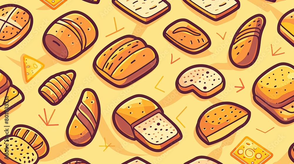 Retro Bread Pattern Illustration Retro Bread Pattern Illustration