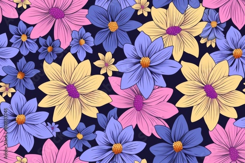Handcrafted floral delight. Seamless pattern for fabric design