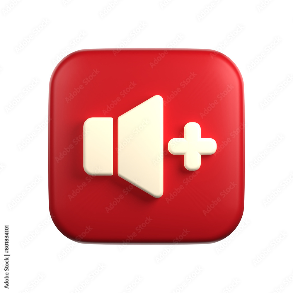 volume up in 3d illustration of user interface theme