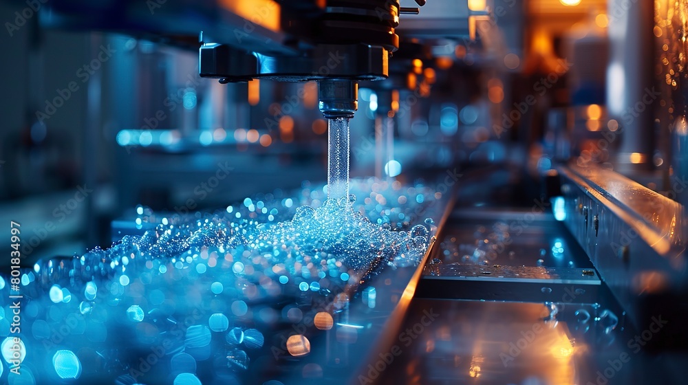 Lab Fiber Machine Nanofiber production in lab, focused task light, side view, material ...