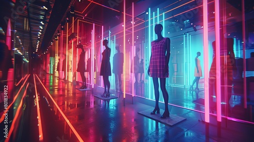 Digital fashion design on screen, designer studio glow, eye-level, wearable tech trends