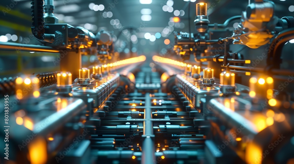 IoT sensor on manufacturing equipment, soft ambient light, eye-level, predictive maintenance IoT sensor on manufacturing equipment, soft ambient light, eye-level, predictive maintenance