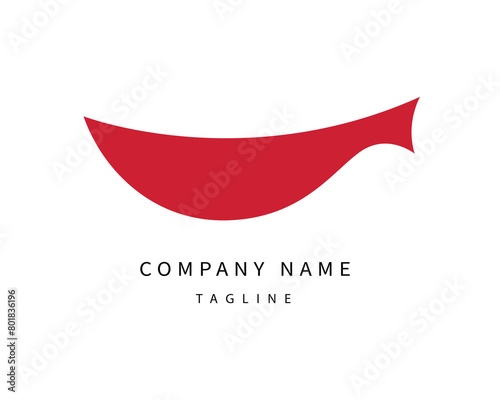 Red fish abstract minimalist logo