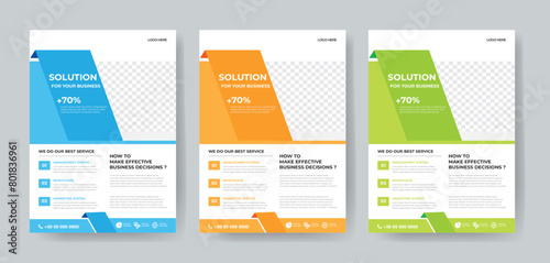 Corporate Business Flyer template layout 3 color design concept in the template.