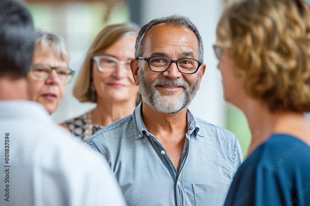 Group of happy senior business people in the office. Selective focus.