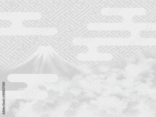 富士山と和柄の背景