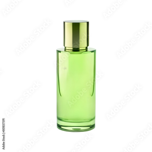 Lime green tall cylinder perfume bottle, Transparent Background, PNG Format