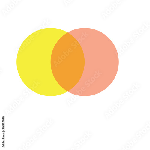 Intersecting circles. Blue and cyan. Merge concept. Colored icon. Business background. Vector illustration. Stock image