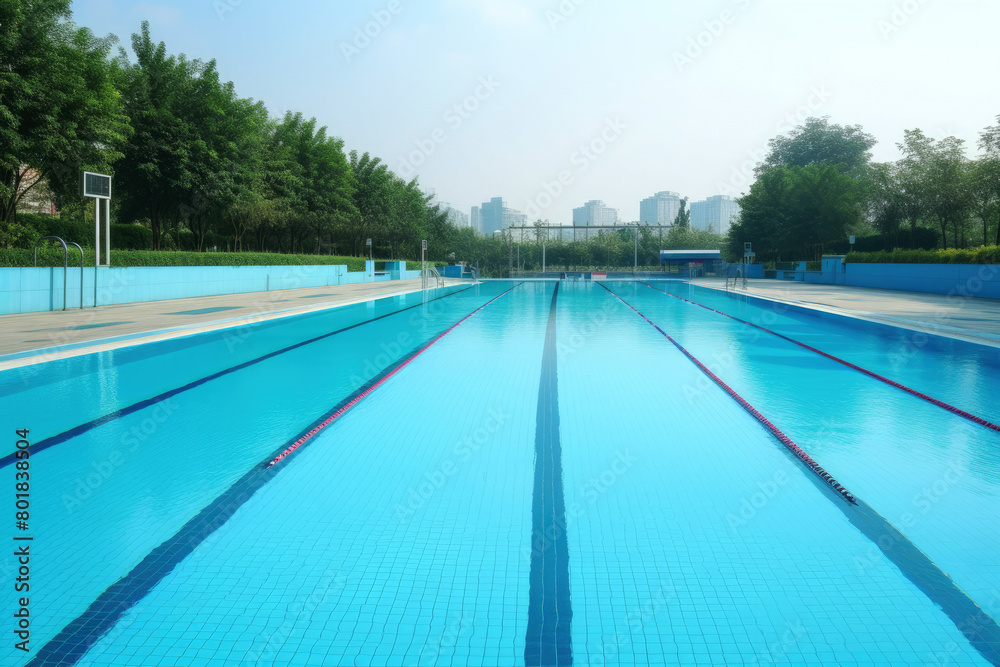 generated Illustration swim pool competition training lane