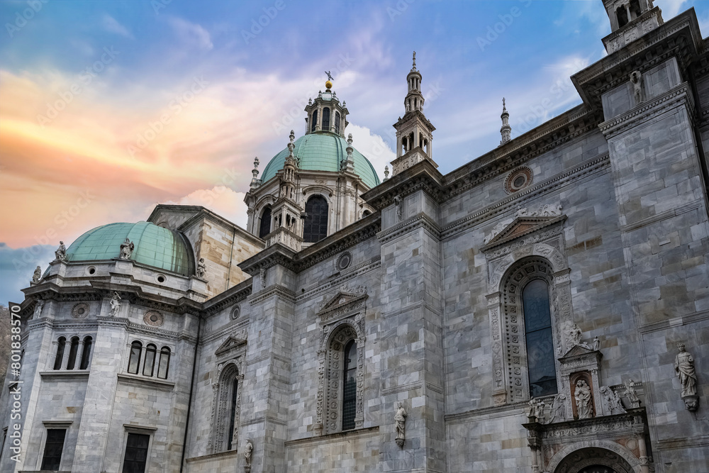 Como in Italy, the Santa Maria Assunta cathedral in the historic center
